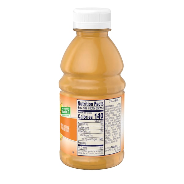 Welch's Plastic Orange Pineapple Juice 10 Fl. Oz. Bottle, PK24